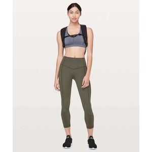 Lululemon All The Right Places Crop II Pockets Legging Women 10 Olive Green $118